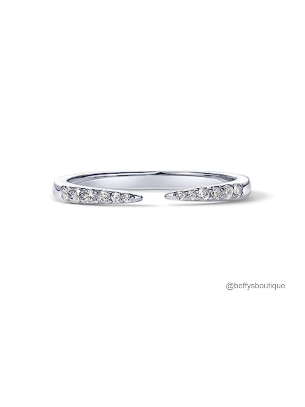 18K Gold Plated Open Eternity Ring Cubic Zirconia Stacking Band